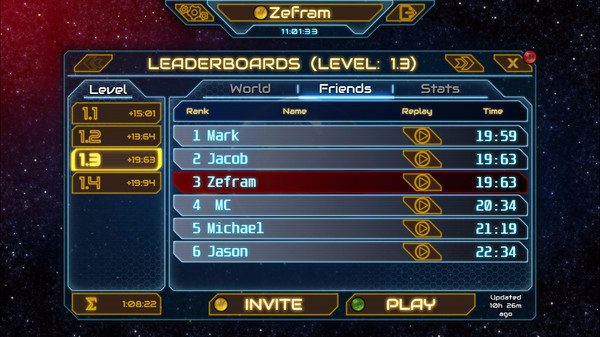 Игра Space Warp, скриншот
