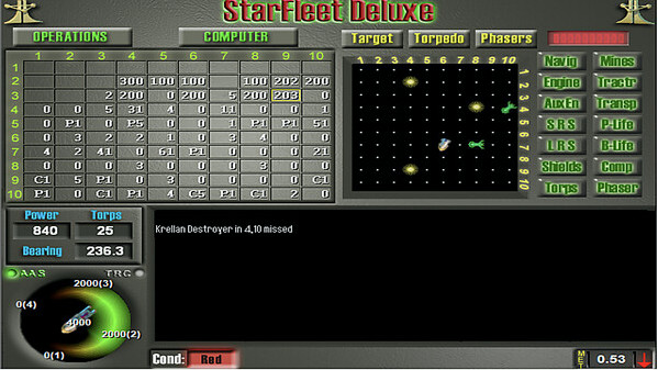 Игра Star Fleet Deluxe, скриншот