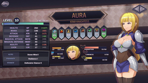 Игра Star Knightess Aura, скриншот