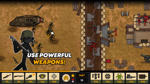 Игра Stickman Trenches, скриншот