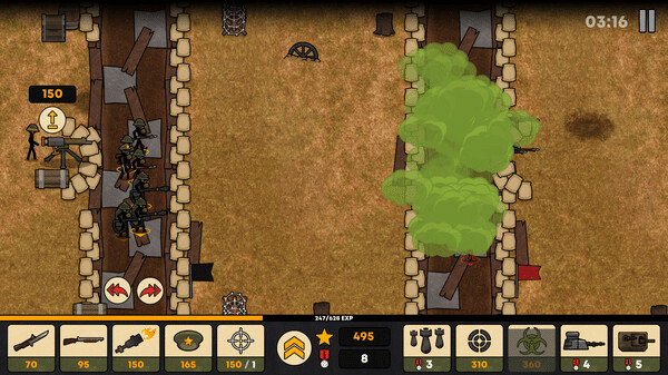 Игра Stickman Trenches, скриншот