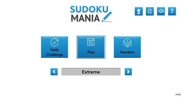 Игра Sudoku Mania, скриншот