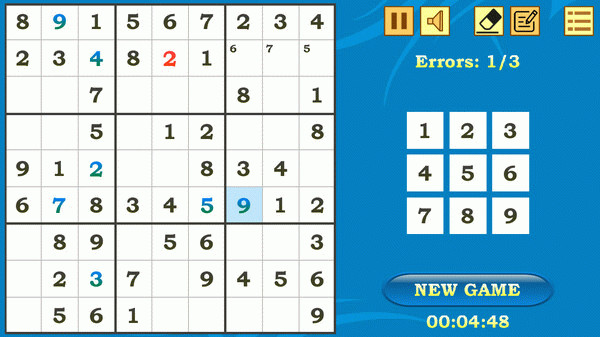 Игра Sudoku, скриншот