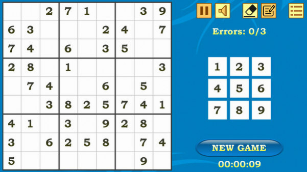 Игра Sudoku, скриншот