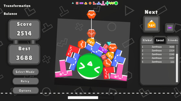 Игра Suika Shapes, скриншот