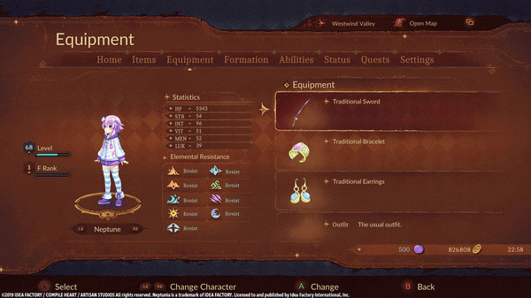 Игра Super Neptunia RPG [Traditional Series] Equipment Set, скриншот