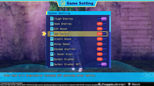 Игра Superdimension Neptune VS Sega Hard Girls - EXP Expert, скриншот