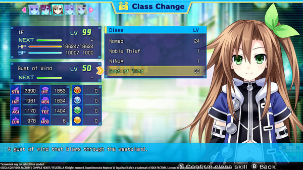 Игра Superdimension Neptune VS Sega Hard Girls - IF's Gust of Wind, скриншот