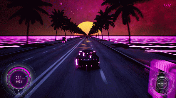 Игра Synthwave Burnout, скриншот
