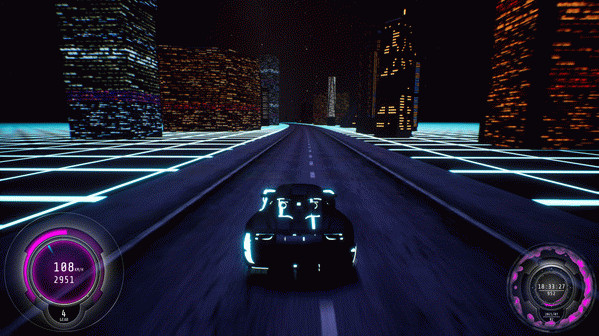 Игра Synthwave Burnout, скриншот