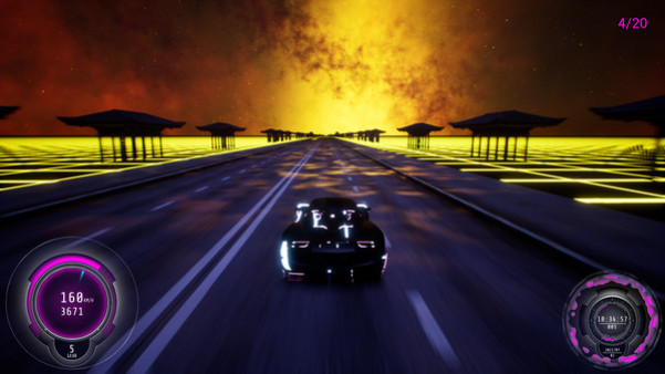 Игра Synthwave Burnout, скриншот