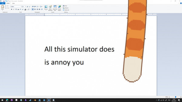 Игра Tail Simulator, скриншот