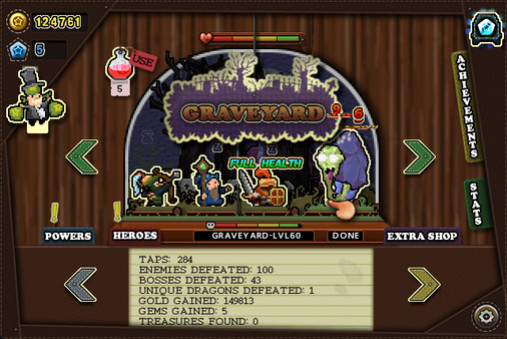 Игра Tap Heroes, скриншот