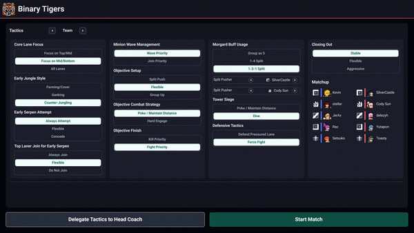 Игра Teamfight Manager 2, скриншот
