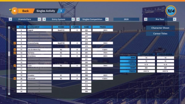 Игра Tennis Elbow 4, скриншот