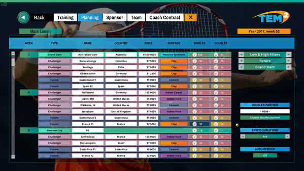 Игра Tennis Elbow Manager 2, скриншот