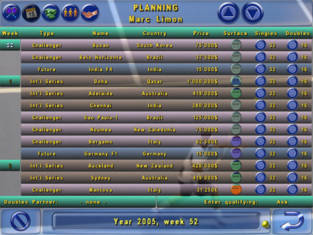 Игра Tennis Elbow Manager, скриншот