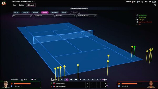 Игра Tennis Manager 2024, скриншот