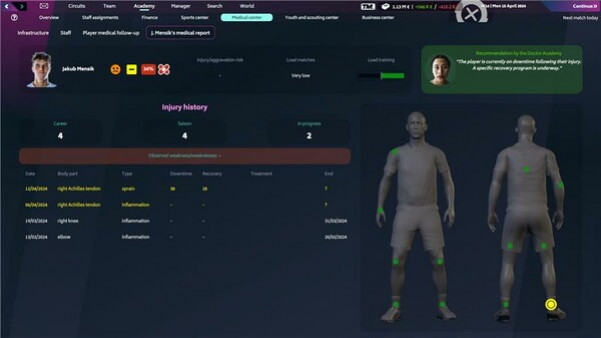 Игра Tennis Manager 2024, скриншот