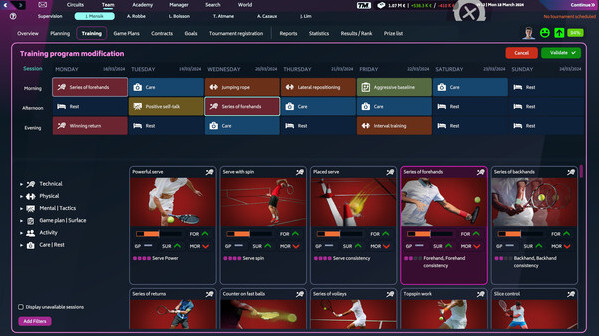 Игра Tennis Manager 2024, скриншот
