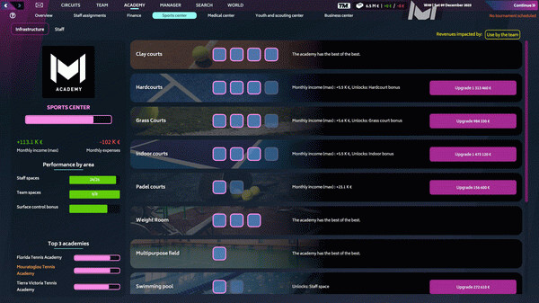 Игра Tennis Manager 2024, скриншот