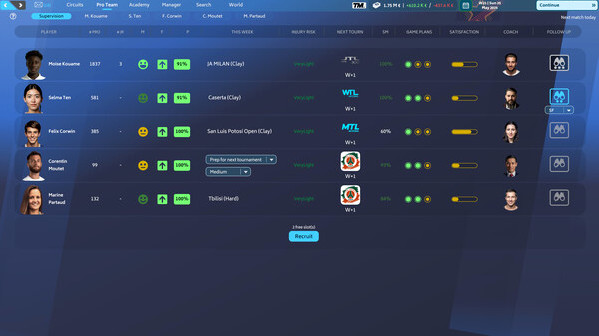 Игра Tennis Manager 25, скриншот