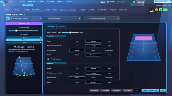 Игра Tennis Manager 25, скриншот