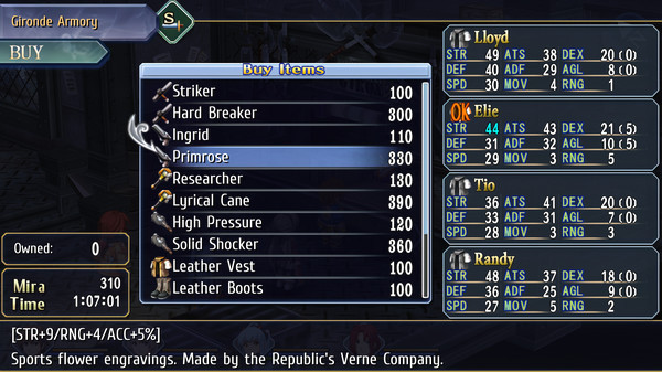 Игра The Legend of Heroes: Trails from Zero, скриншот