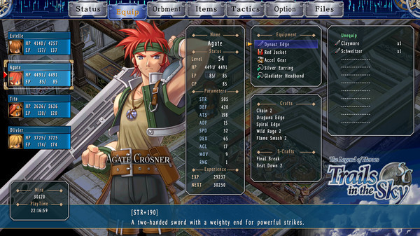 Игра The Legend of Heroes: Trails in the Sky SC, скриншот