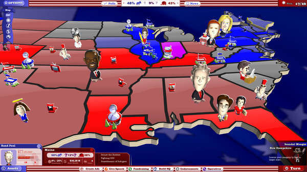 Игра The Political Machine 2016, скриншот