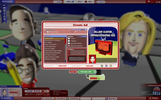 Игра The Political Machine 2016, скриншот