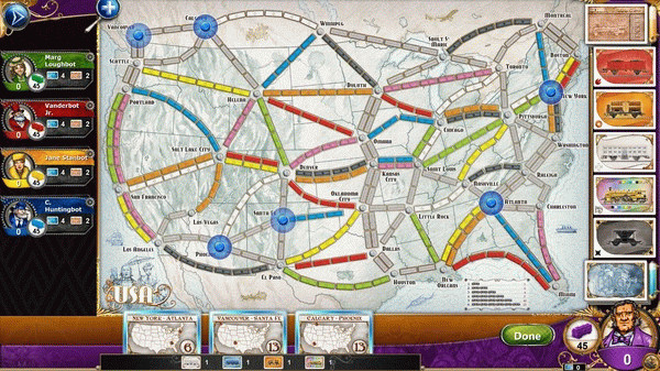 Игра Ticket to Ride, скриншот