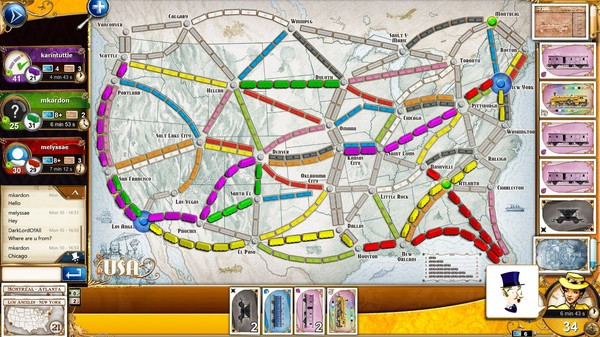 Игра Ticket to Ride, скриншот