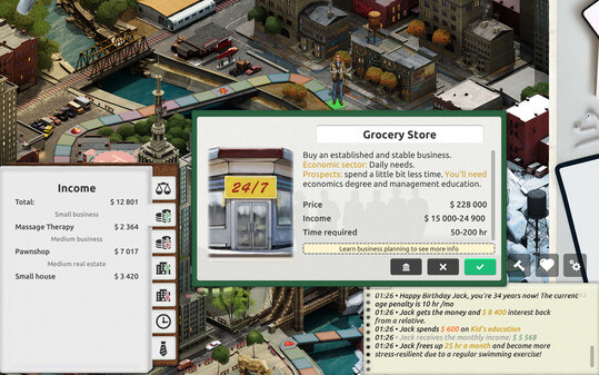 Игра Timeflow – Time & Money Sim, скриншот