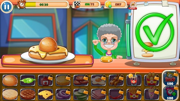 Игра Top Burger, скриншот