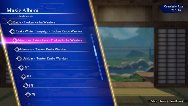 Игра Touken Ranbu Warriors - Additional Music "Memories of Aonohara - Touken Ranbu Warriors", скриншот