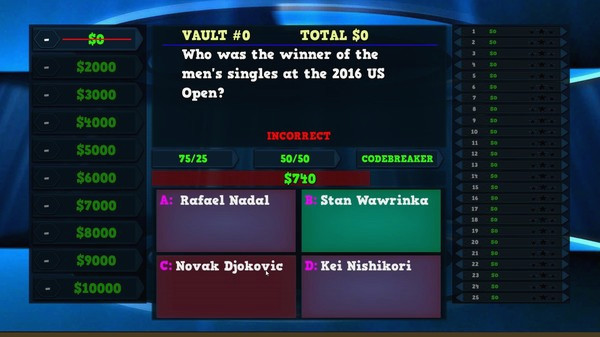Игра Trivia Vault: Tennis Trivia, скриншот