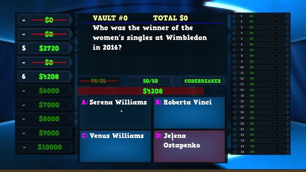 Игра Trivia Vault: Tennis Trivia, скриншот