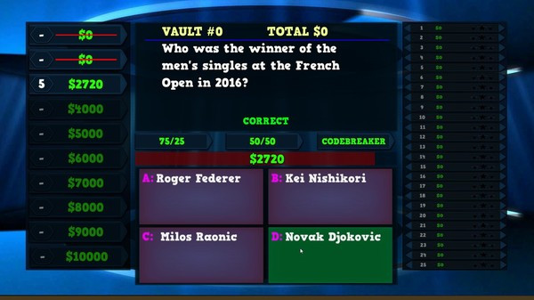 Игра Trivia Vault: Tennis Trivia, скриншот