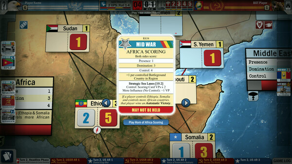 Игра Twilight Struggle: Red Sea, скриншот
