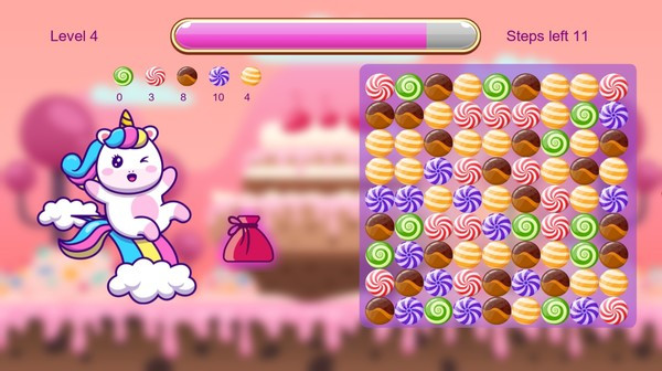 Игра Unicorn and Sweets, скриншот