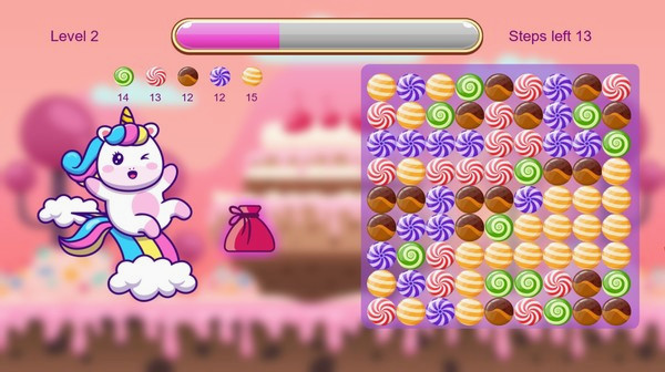 Игра Unicorn and Sweets, скриншот
