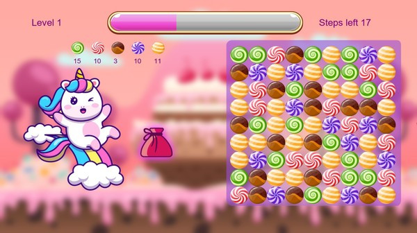 Игра Unicorn and Sweets, скриншот