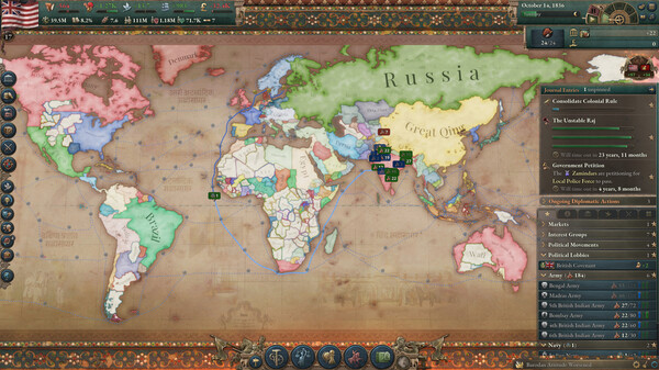 Игра Victoria 3: Pivot of Empire, скриншот