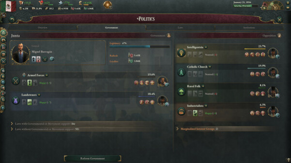 Игра Victoria 3, скриншот