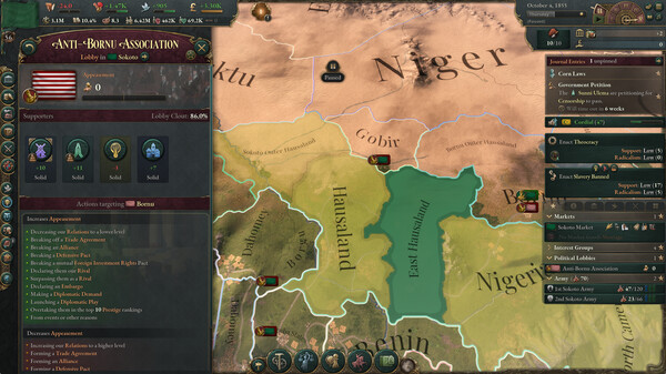 Игра Victoria 3: Sphere of Influence, скриншот