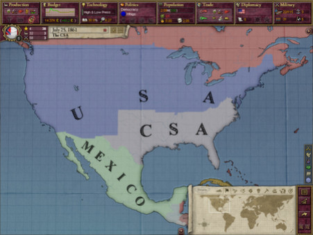 Игра Victoria II: A House Divided, скриншот