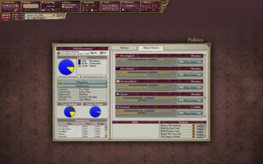 Игра Victoria II, скриншот