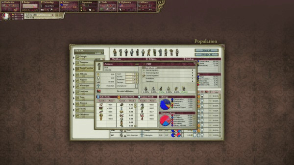 Игра Victoria II: Songs of the Civil War, скриншот