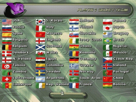 Игра VR Soccer '96, скриншот